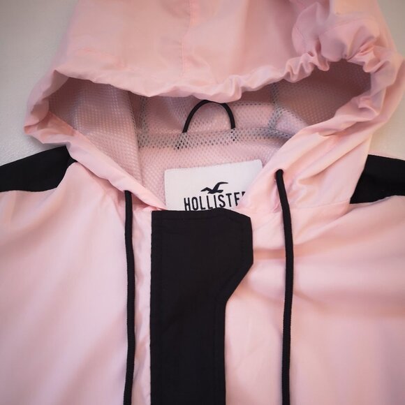 Hollister Ladies Size XS Pink White & Black Athletic Hooded Jacket - Picture 10 of 14